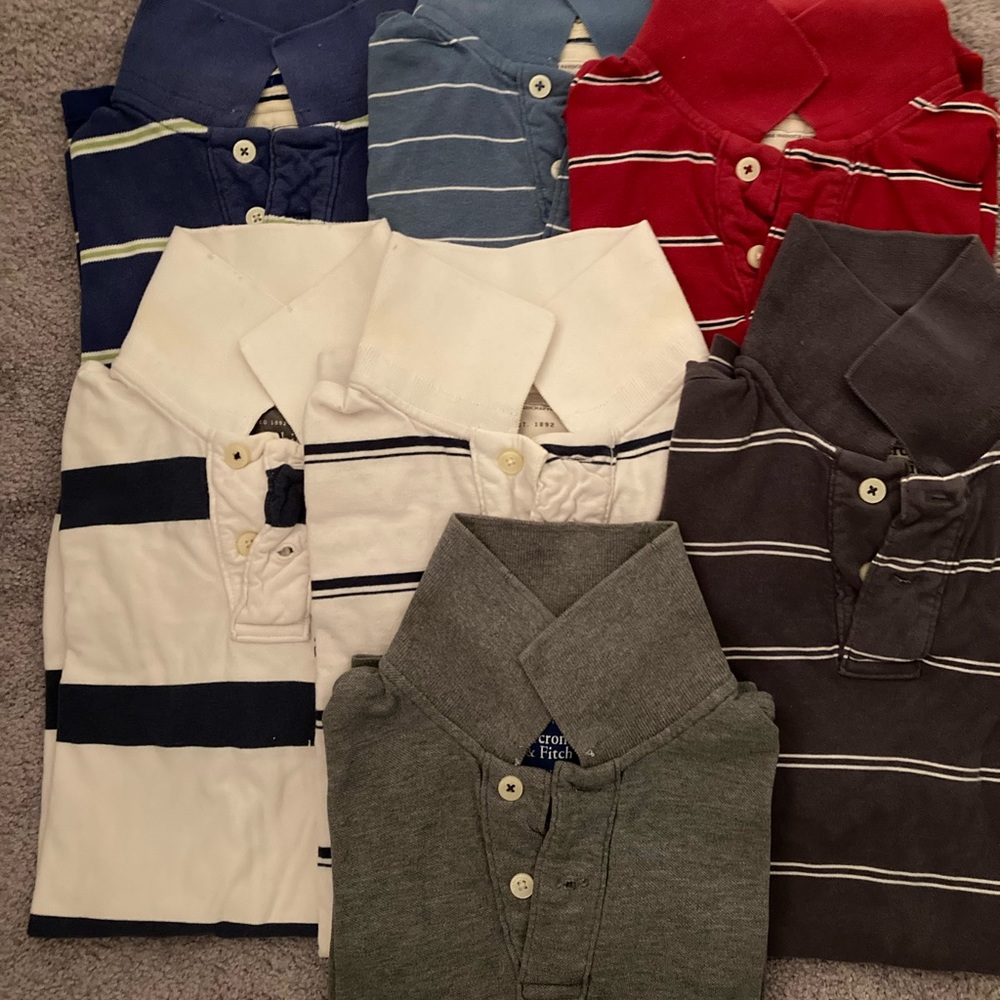 Lot of 7 vintage Abercrombie and Fitch polo shirts size M